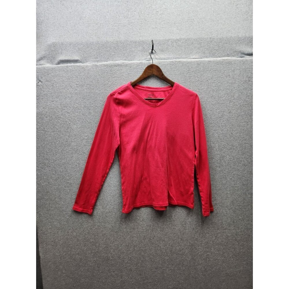 BCG Womens Rose Long-Sleeve V-Neck‎ Shirt L 60% Cotton 40% Polyester